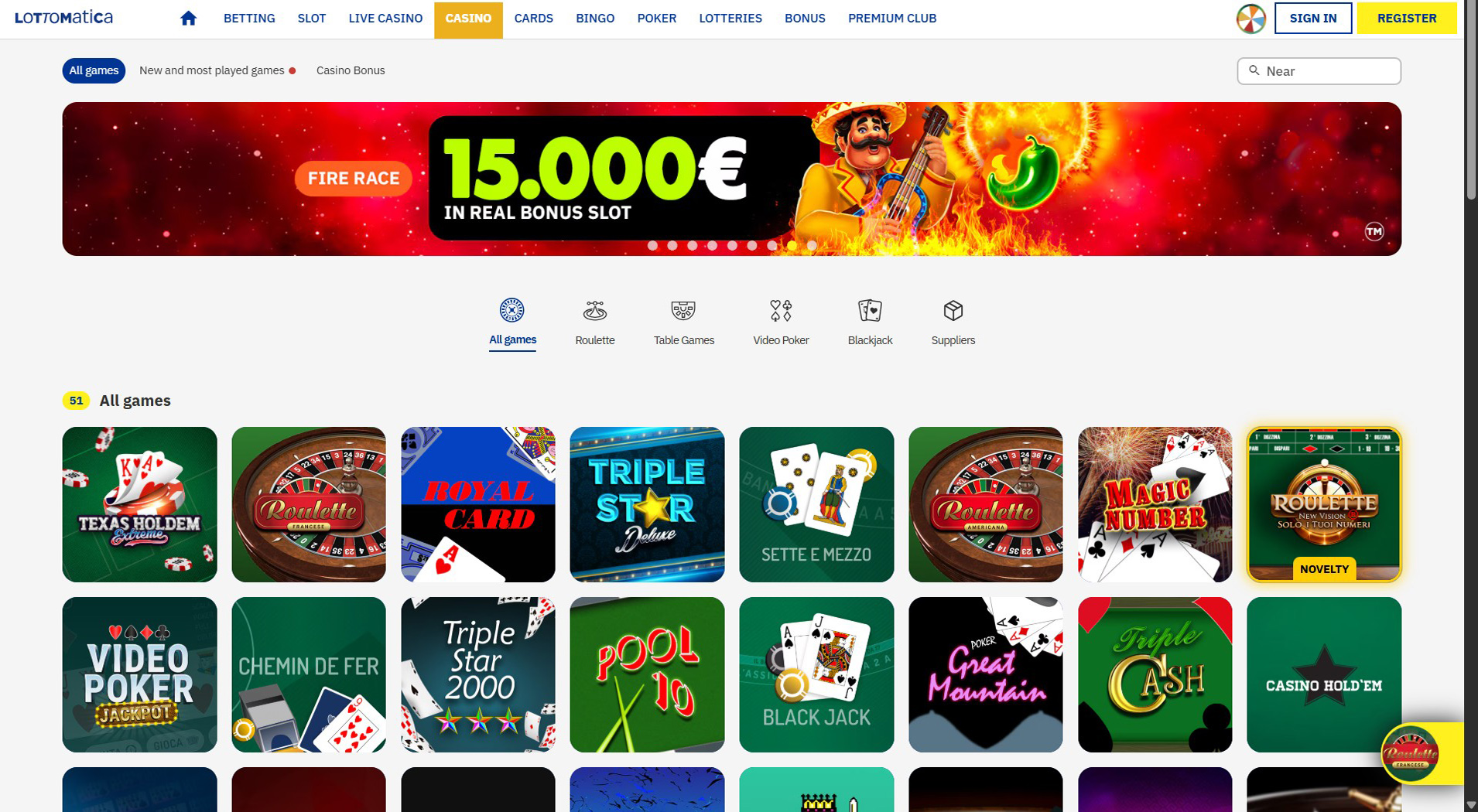 5. Lottomatica- Scelta del casinò mobile ecoPayz