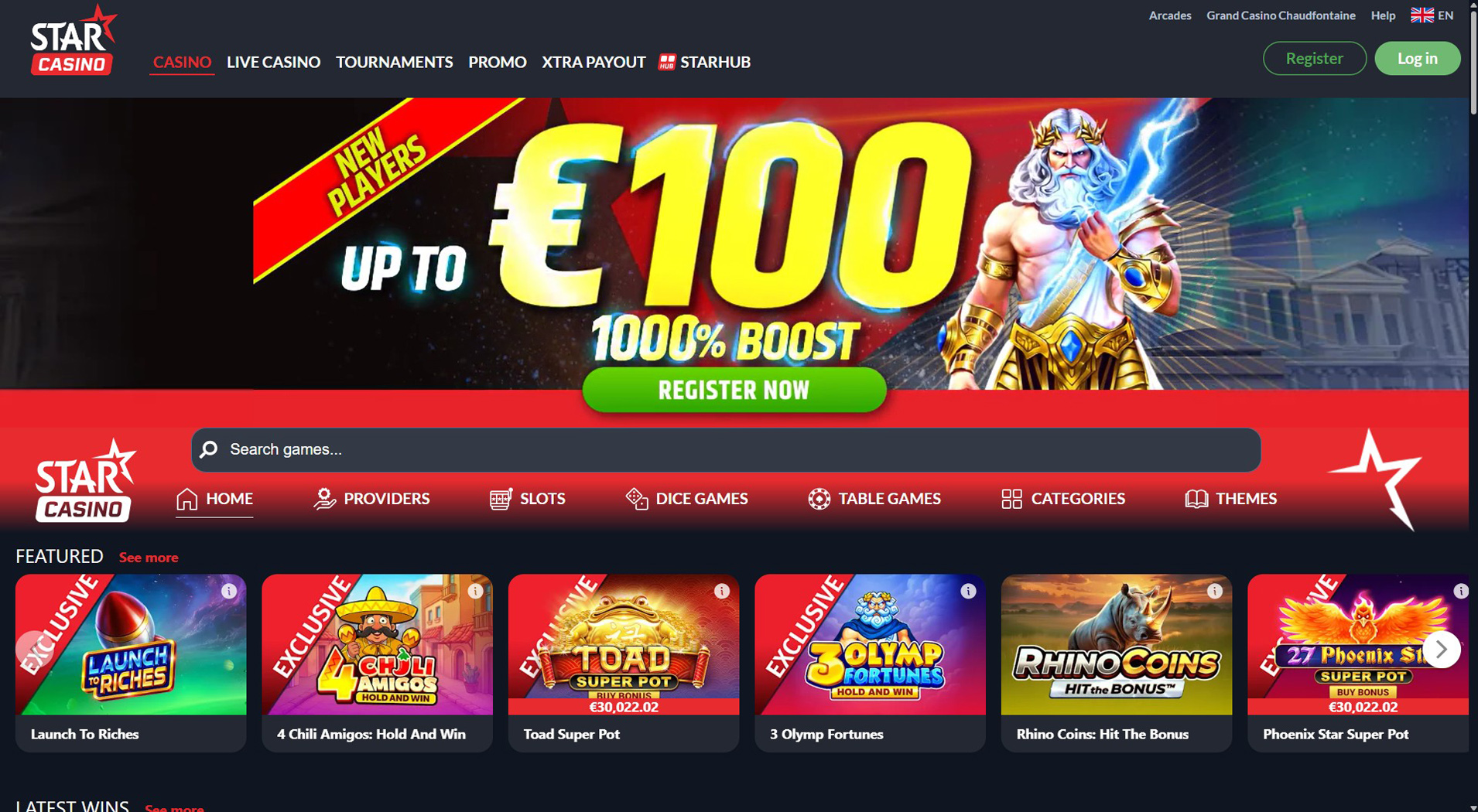 1. Star Casino- La migliore scelta di ecoPayz Casino
